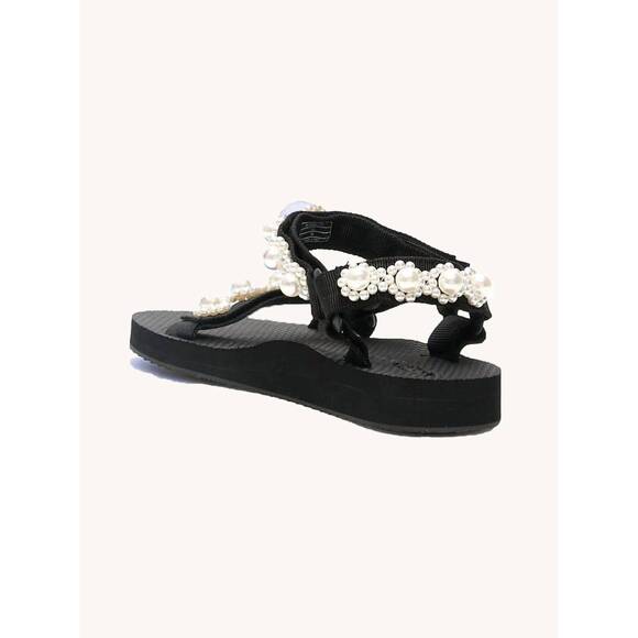 NEW ARIZONA LOVE women\'s trekky pearls sandal in black main image 1